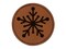 Star Snowflake Winter Round Iron-On Engraved Faux Leather Patch Applique - 2.5 inches